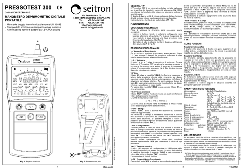 Seitron PRESSOTEST 300 instructions