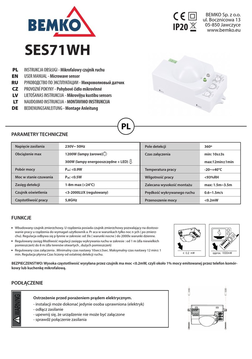 BEMKO SES71WH user manual