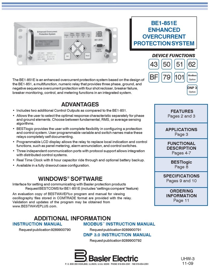 Basler BE1-851E User manual