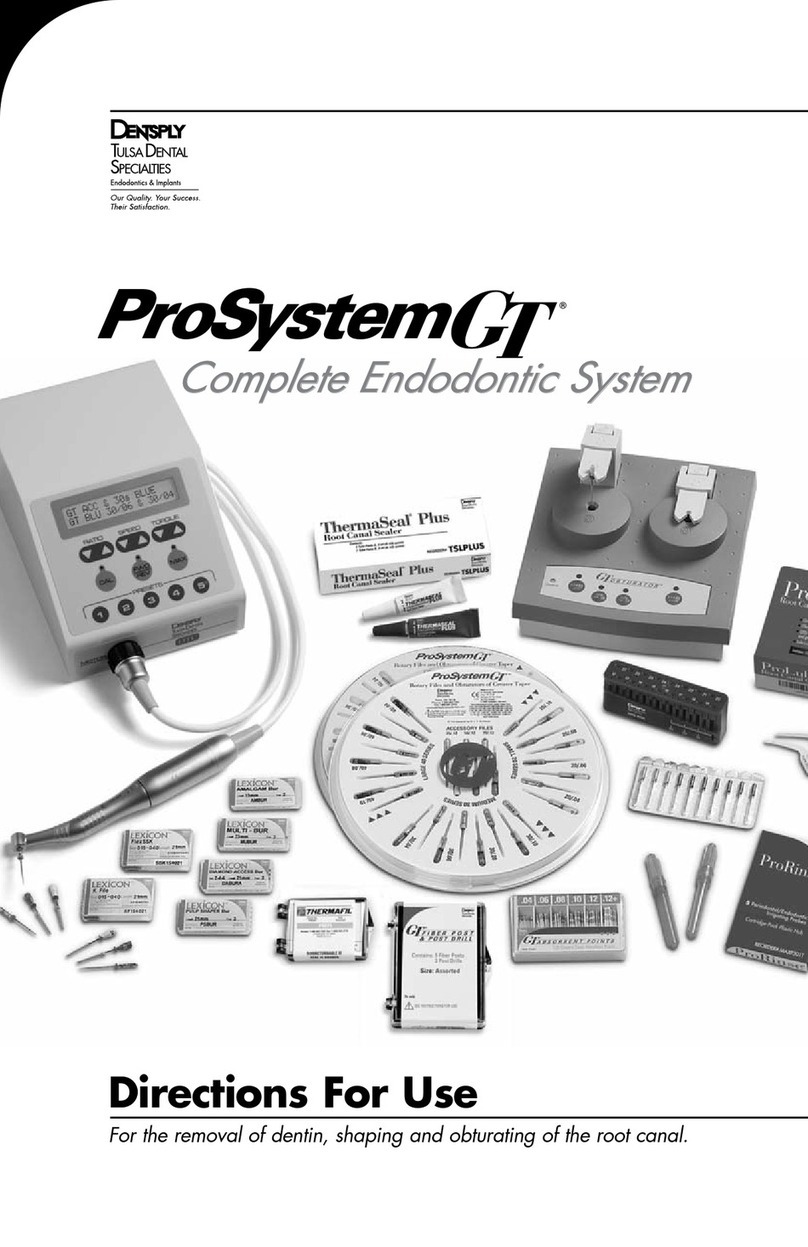DENTSPLY Tulsa Dental ProSystemGT Directions for use DENTSPLY Tulsa Dental ProSystemGT Directions for use