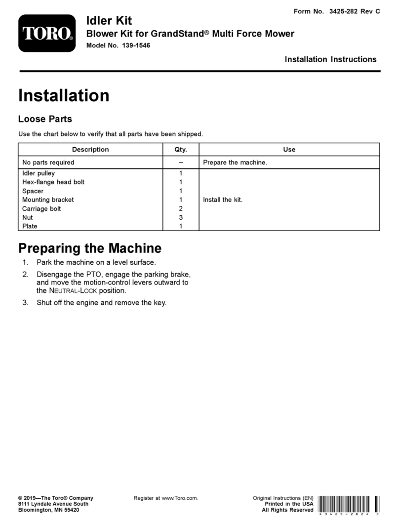 Toro 139-1546 installation instructions