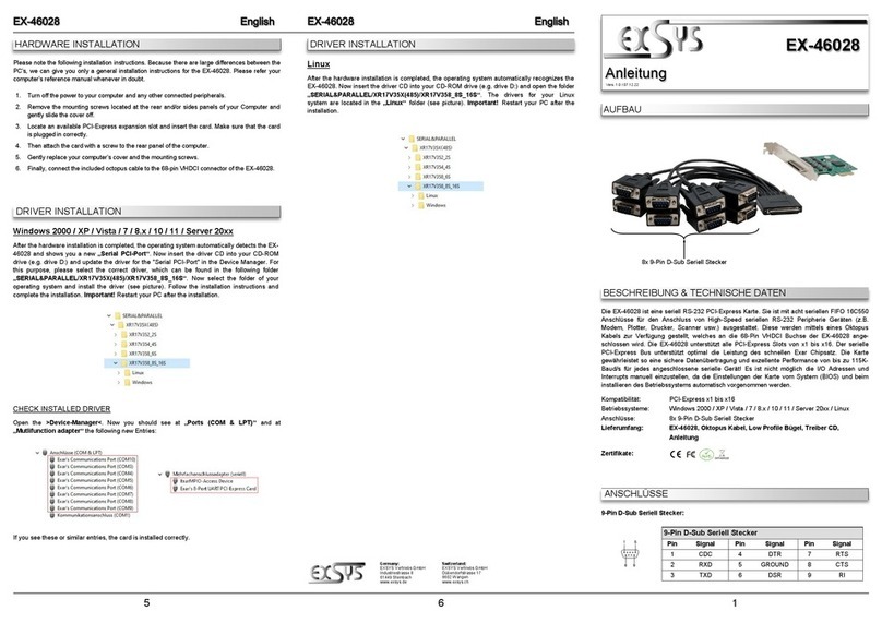 Exsys EX-46028 User manual