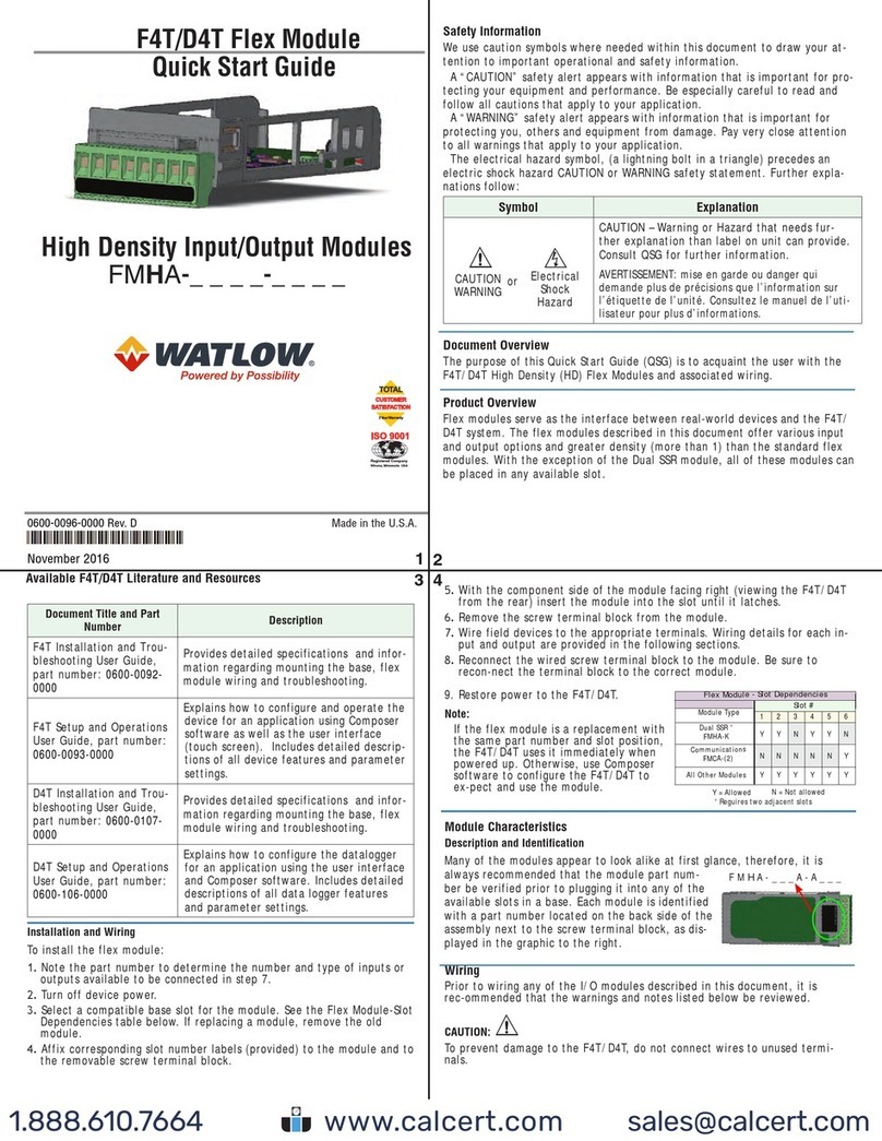 Watlow F4T quick start guide