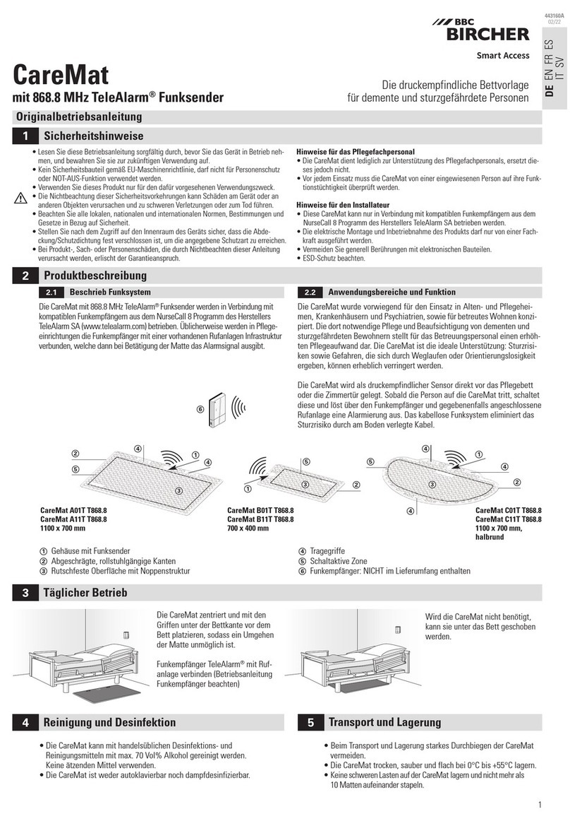 Bircher CareMat Ax1T T868.8 manual