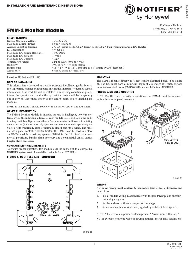 Honeywell NOTIFIER FMM-1 User manual