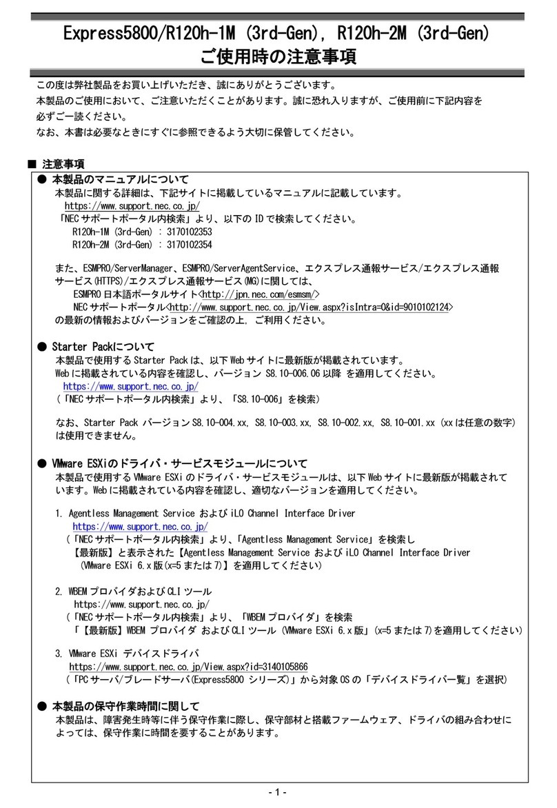 NEC Express5800/R120h-1M 3rd-Gen User manual