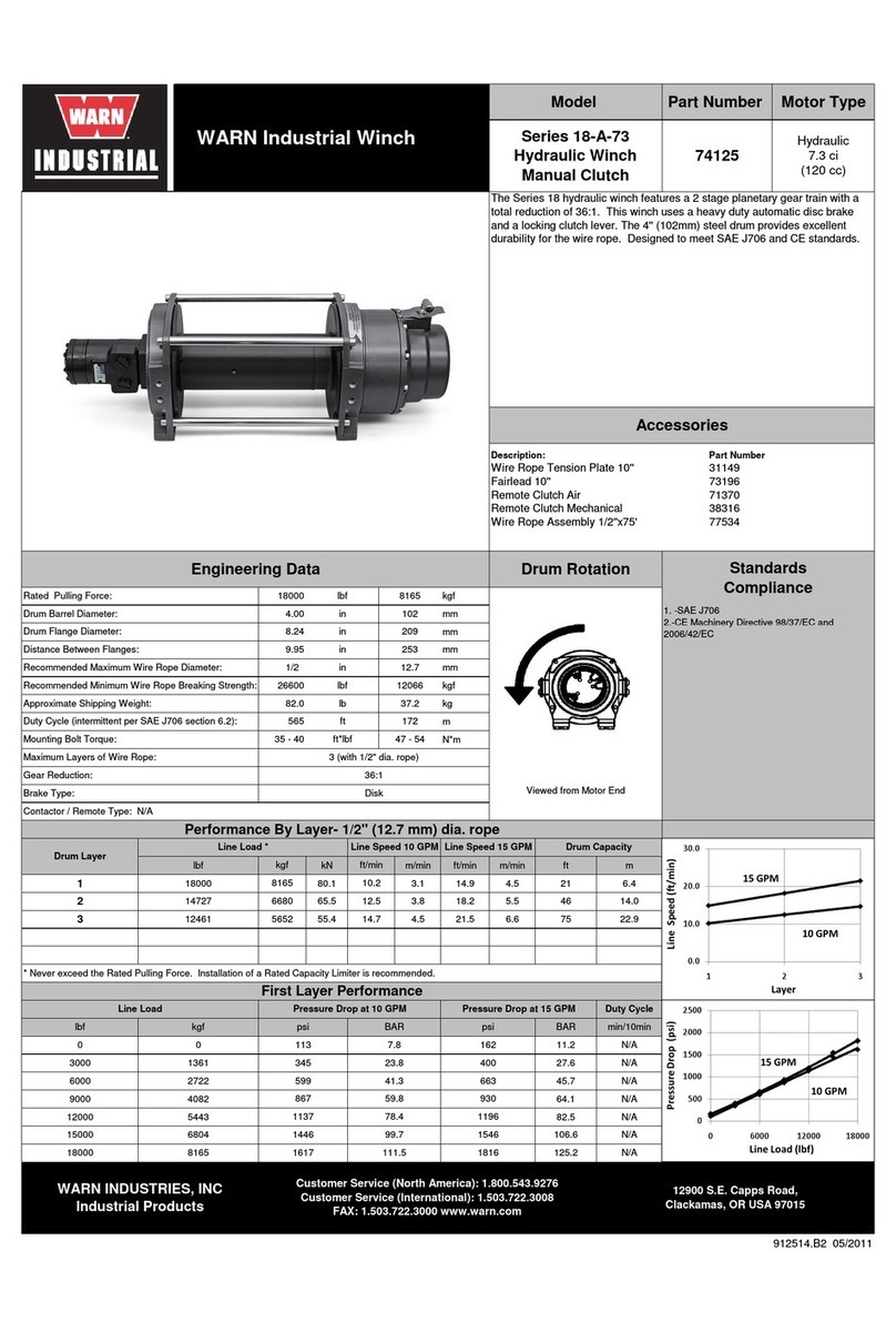 Warn Industries 18-A-73 Series quick start guide