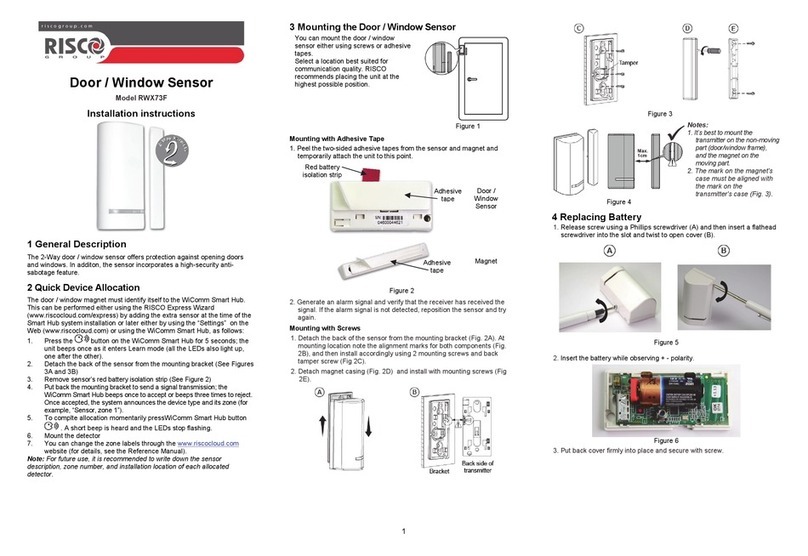 Risco RWX73F installation instructions