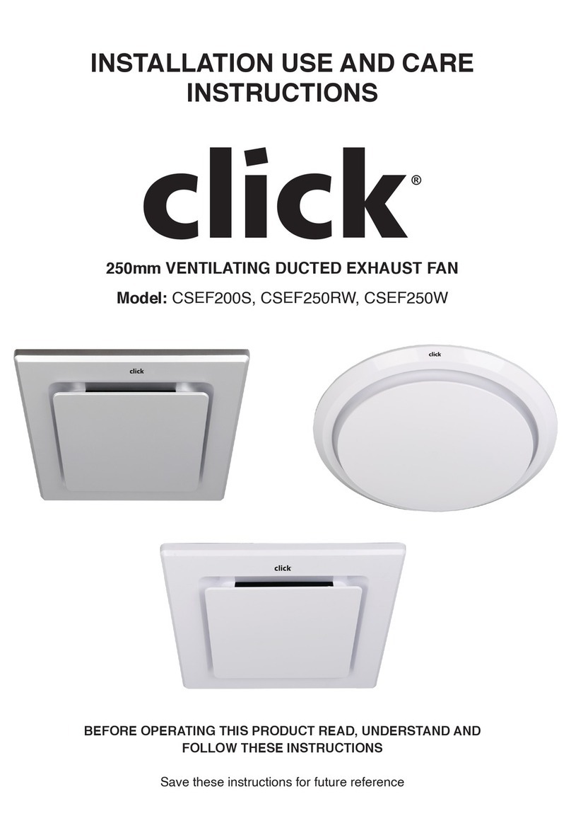 Click CSEF200S Installation, Use and Care Instructions