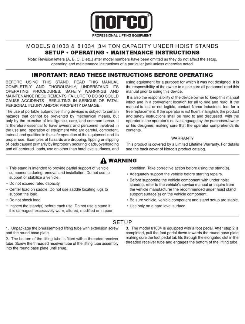 Norco 81033 Setup, operating, maintenance instructions Norco 81033 Setup, operating, maintenance instructions