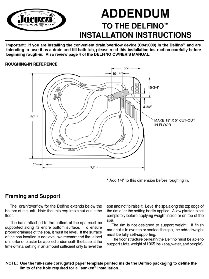 Jacuzzi DELFINO Addendum for Installation Instructions