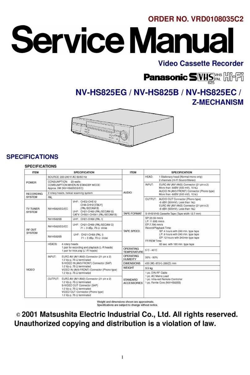 Panasonic NV-HS825EG User manual Panasonic NV-HS825EG User manual