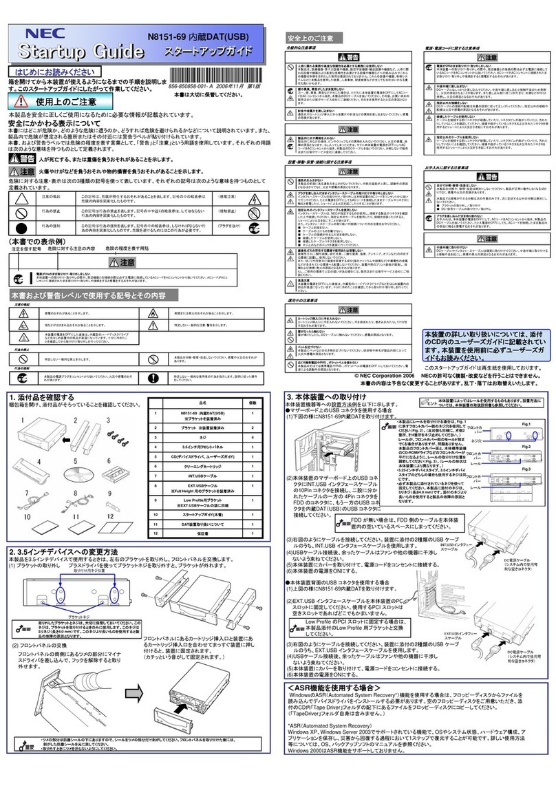 NEC N8151-69 Startup guide