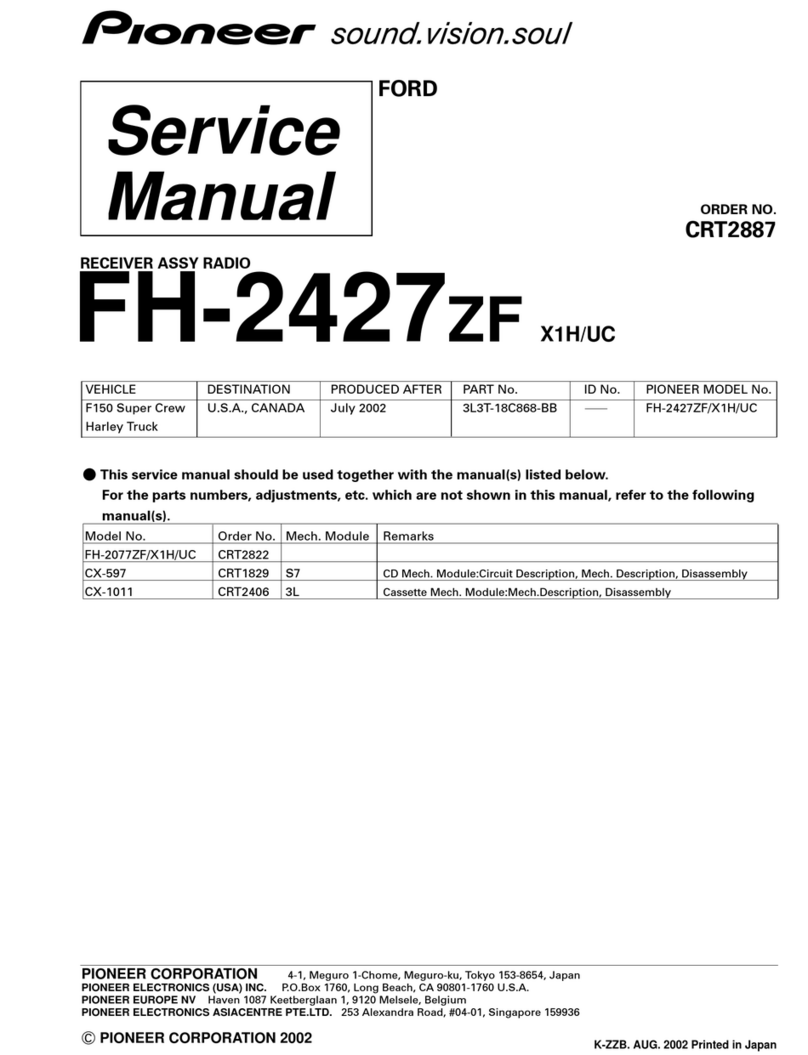 Pioneer FH-2427ZF X1H/UC User manual