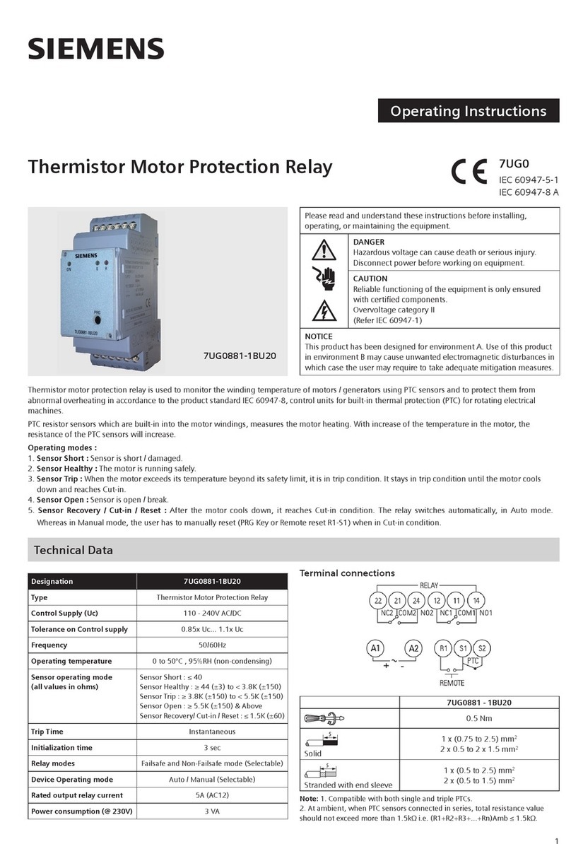 Siemens 7UG0 Series User manual