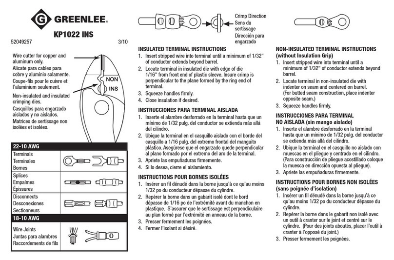 Greenlee KP1022 INS User manual