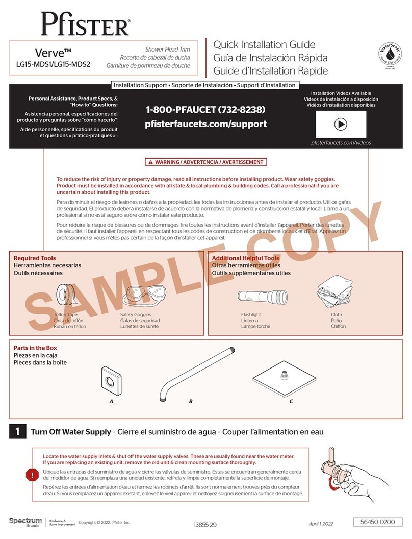 Spectrum Brands Pfister Verve LG15-MDS1 User manual