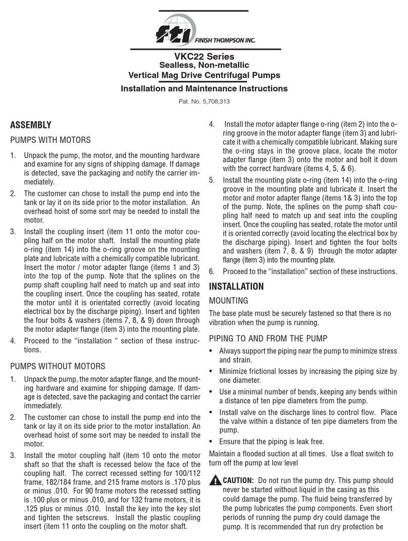 Finish Thompson VKC22 Series User manual