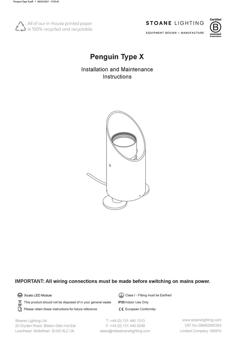 Stoane Lighting Penguin Type X Installation and maintenance instructions