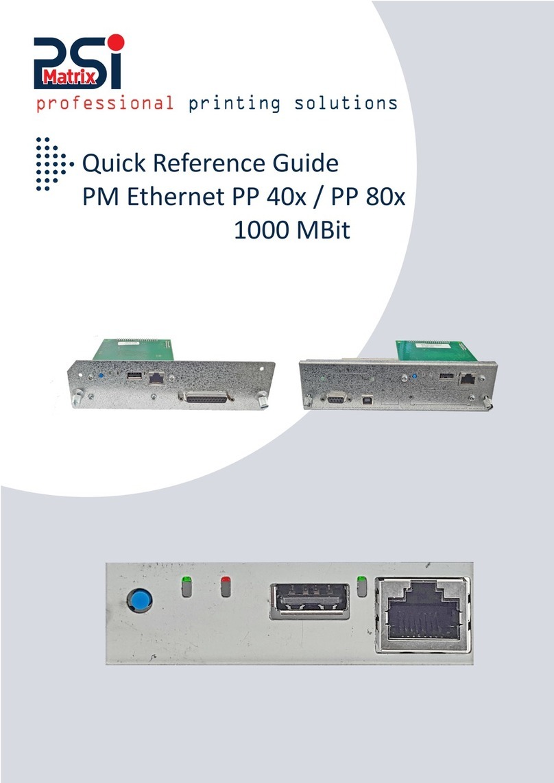 PSI Matrix PM Ethernet PP 40x Quick reference guide