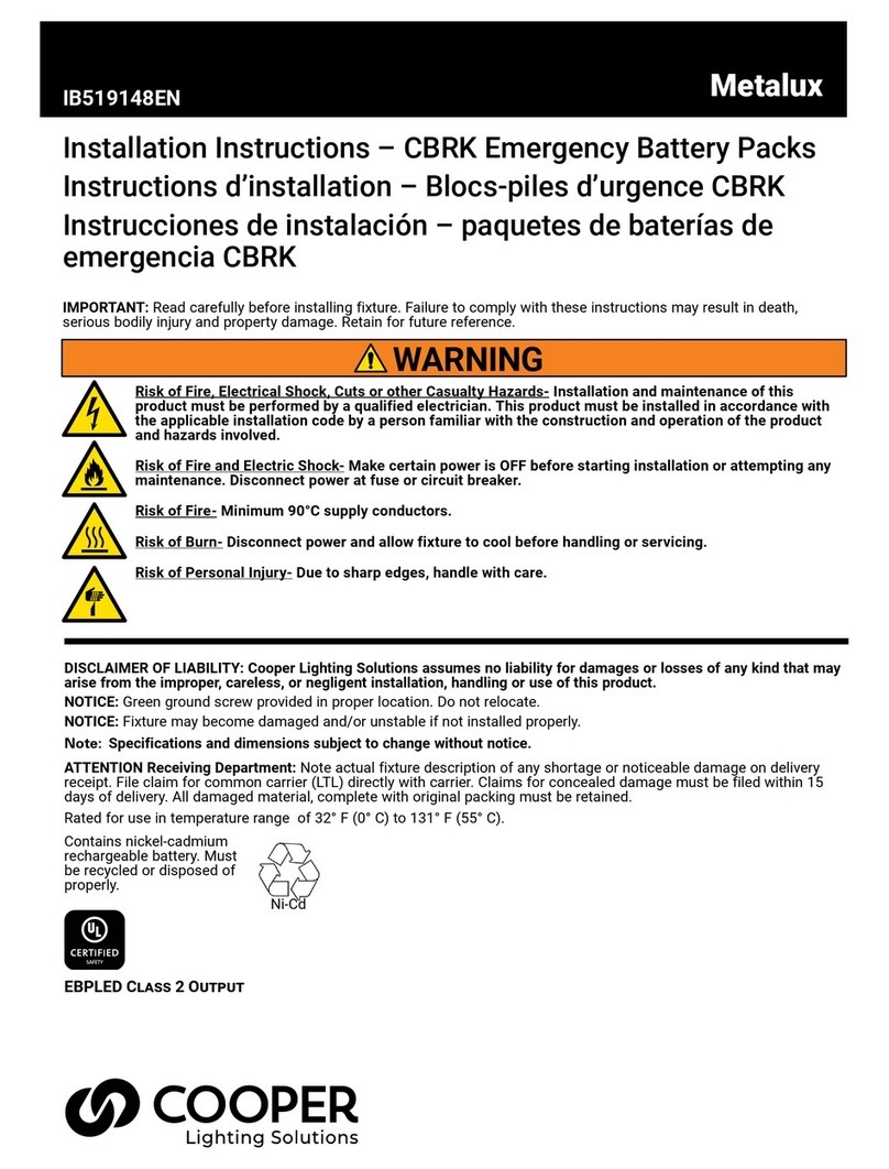 Cooper Lighting Solutions Metalux CBRK installation instructions