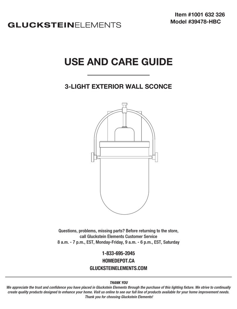GLUCKSTEIN ELEMENTS 39478-HBC Use and care guide