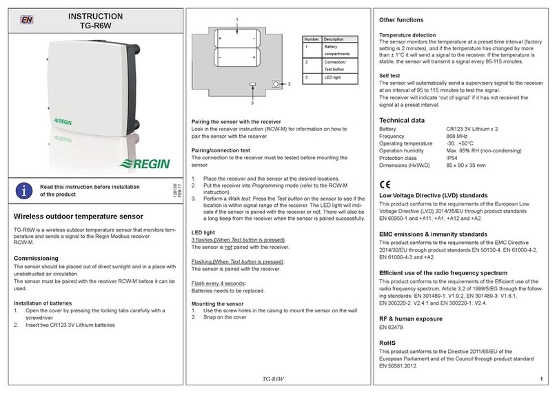 Regin TG-R6W instructions Regin TG-R6W instructions