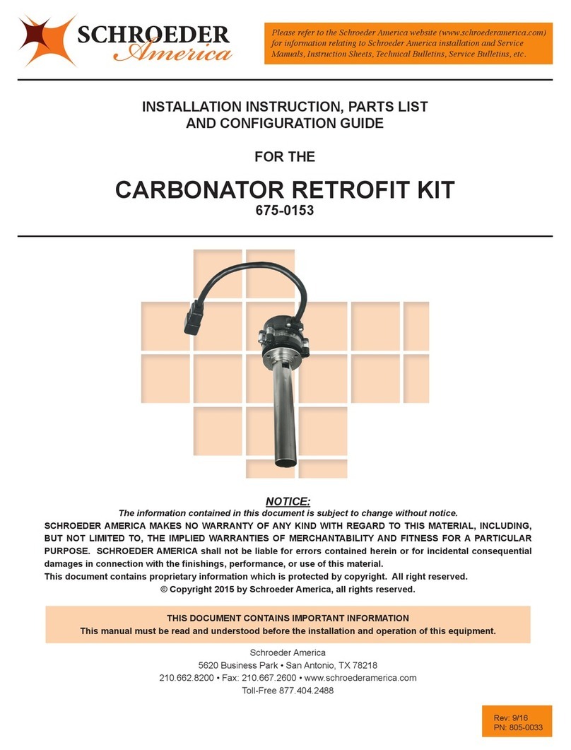 Schroeder America 675-0153 Installation instruction, parts list and configuration guide