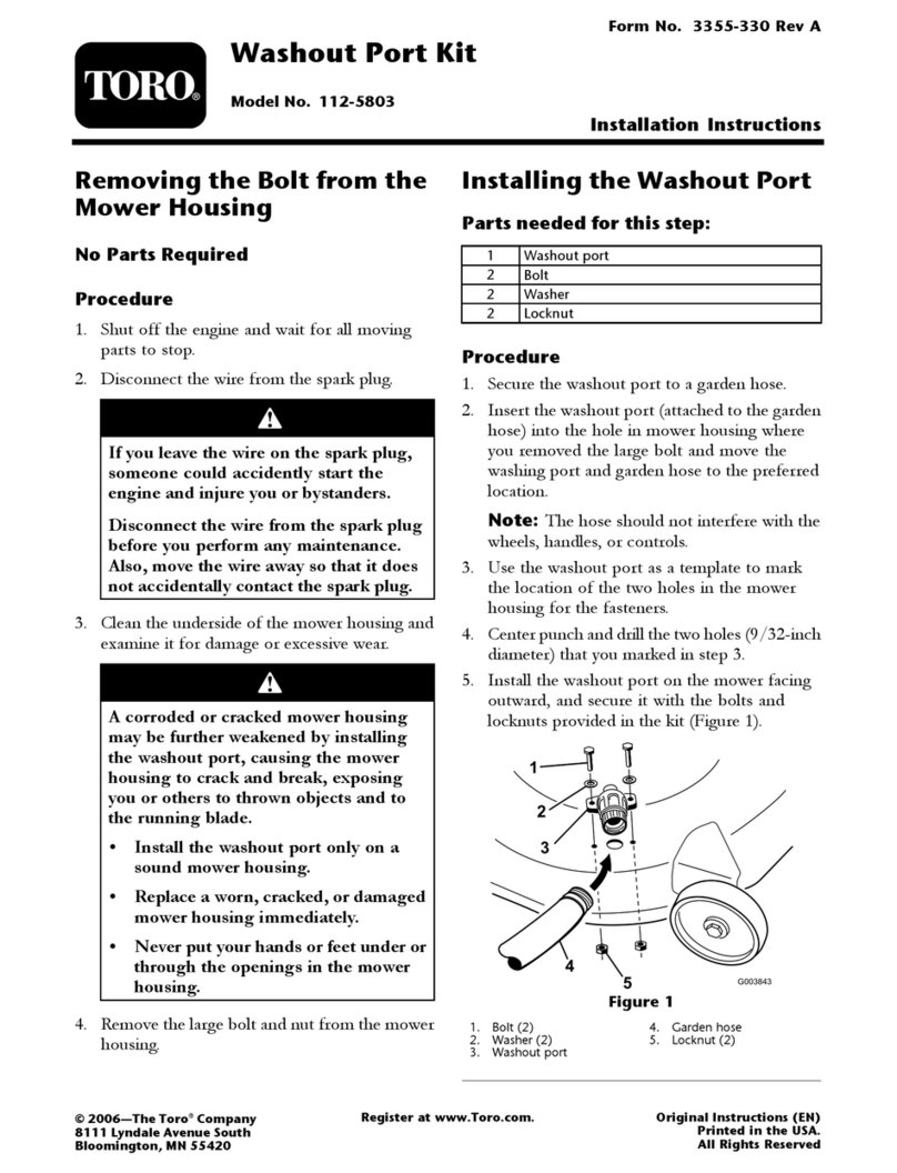 Toro 112-5803 installation instructions