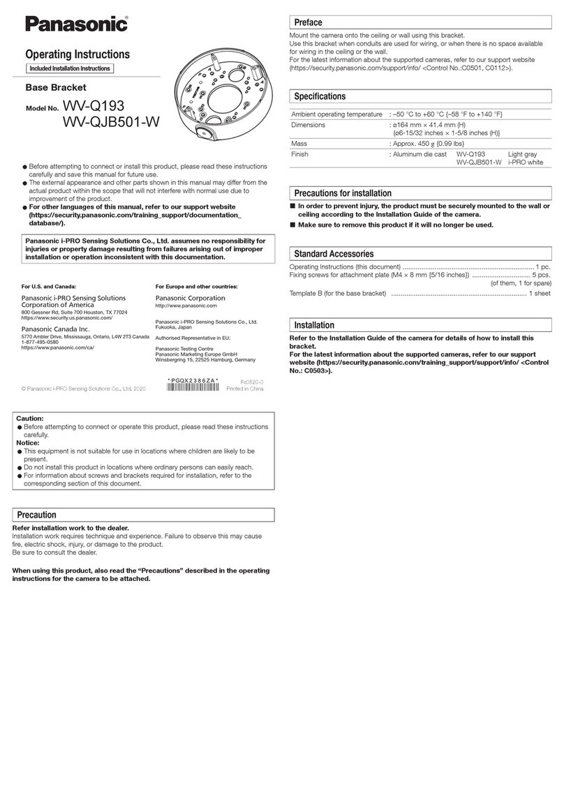 Panasonic WV-Q193 operating instructions