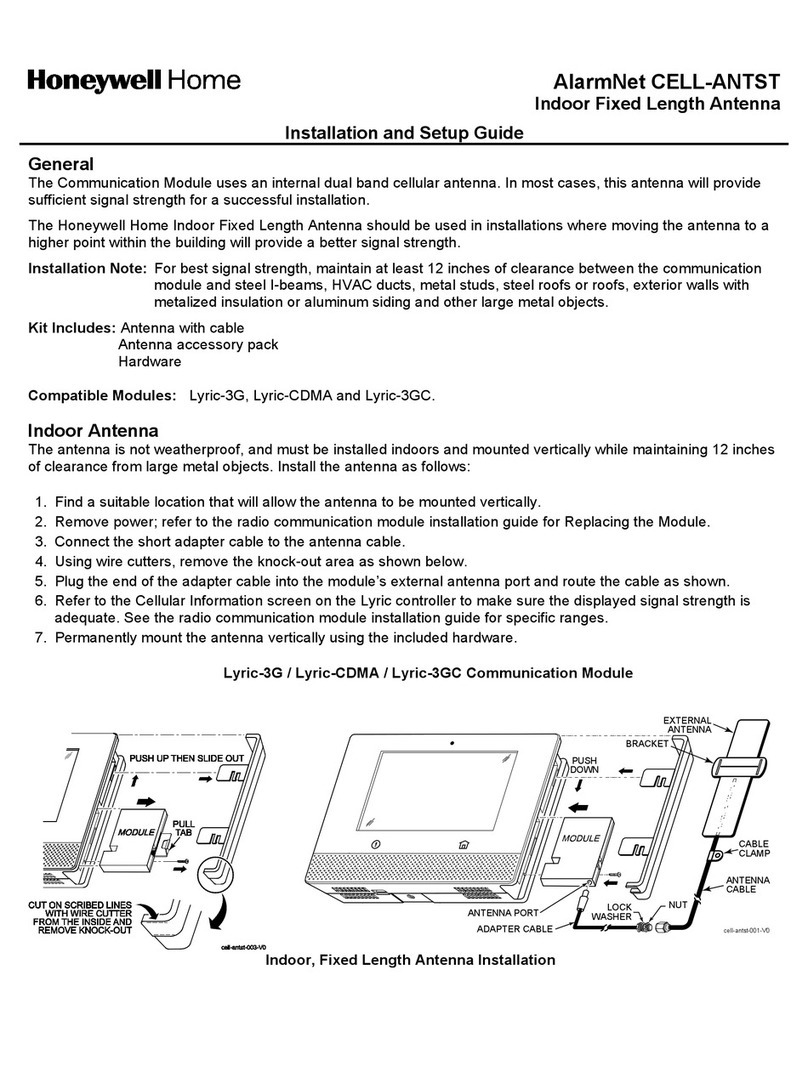 Honeywell Home AlarmNet CELL-ANTST Assembly instructions