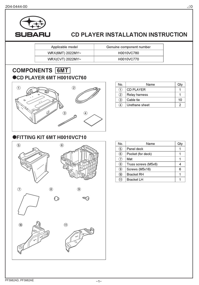Subaru H0010VC780 Installation instruction