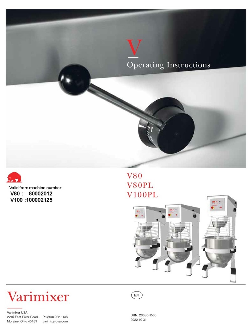 Varimixer V80 operating instructions