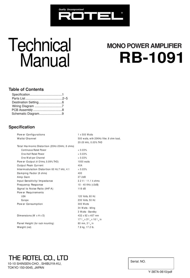 Rotel RB-1091 Technical manual