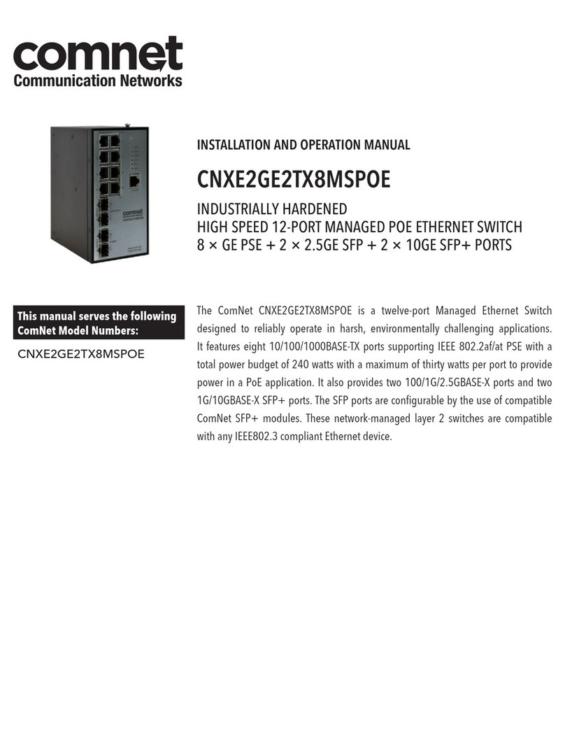 Comnet CNXE2GE2TX8MSPOE Installation and operation manual