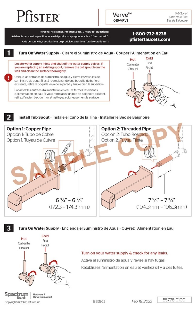 Spectrum Brands Pfister Verve 015-VRV1 User manual