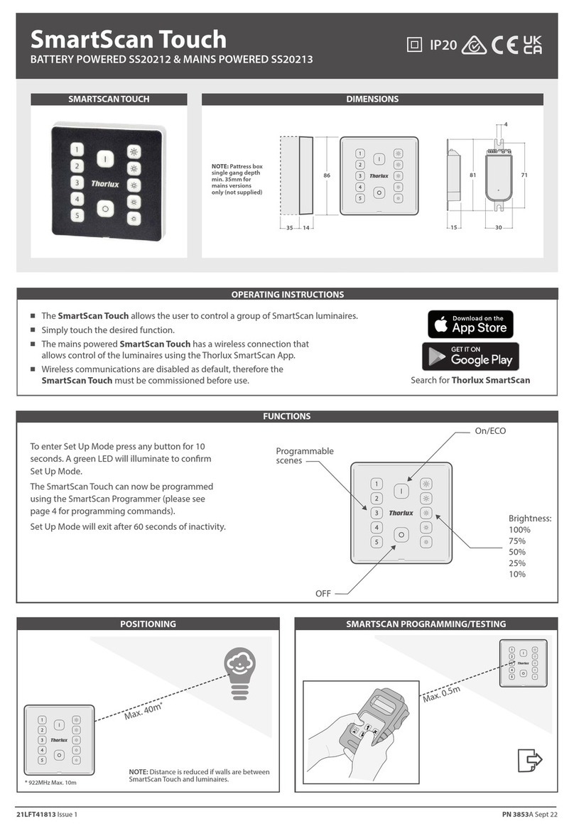 Thorlux Lighting SmartScan Touch quick start guide Thorlux Lighting SmartScan Touch quick start guide