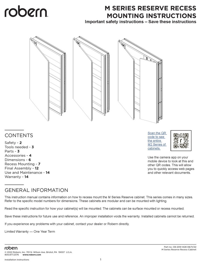 Robern M Series Mounting instructions Robern M Series Mounting instructions