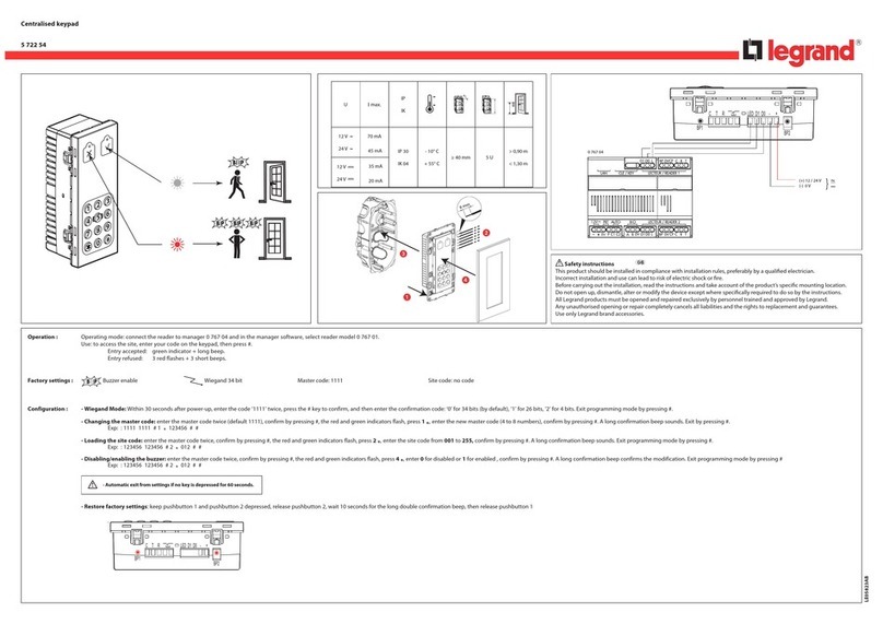 LEGRAND 5 722 54 quick start guide