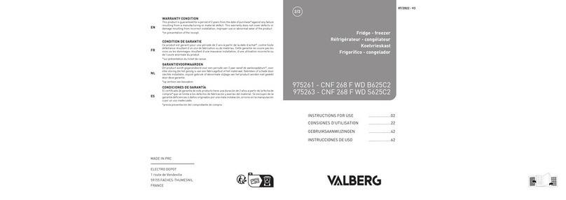 VALBERG CNF 268 F WD B625C2 manual