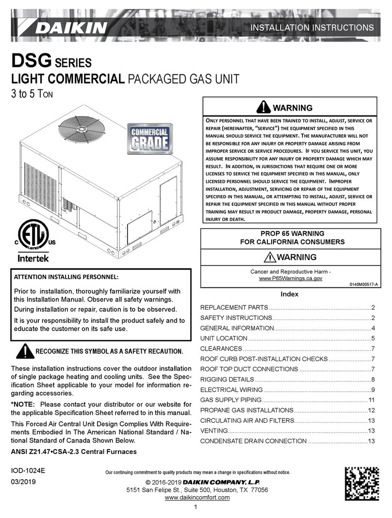 Daikin DSG SERIES User manual