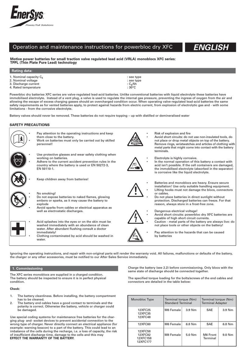 EnerSys powerbloc dry XFC Series Manual