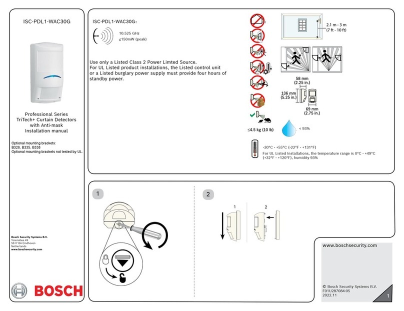 Bosch TriTech+ Professional ISC-PDL1-WAC30G installation manual Bosch TriTech+ Professional ISC-PDL1-WAC30G installation manual