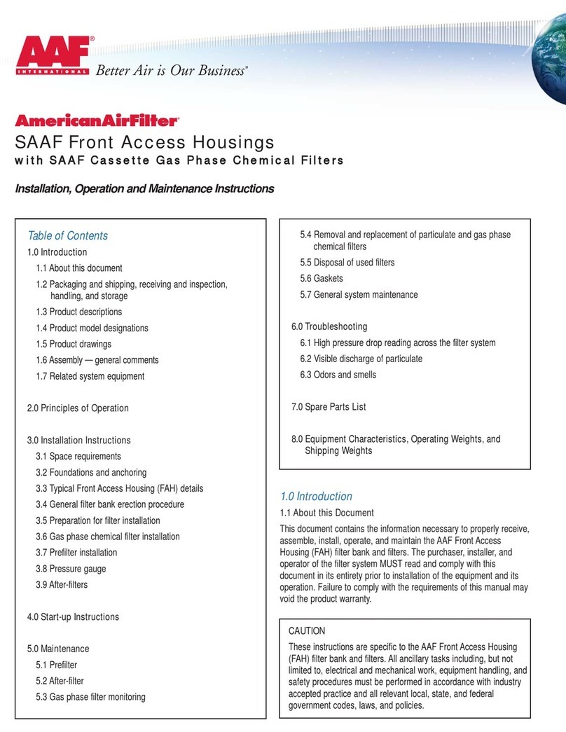 AAF FAH-202-2P-MD Installation, operation and maintenance instructions