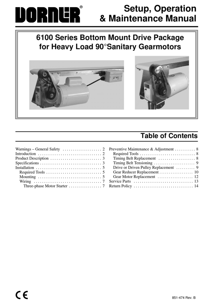 Dorner 6100 Series Safety, Setup, Operation & Maintenance Manual