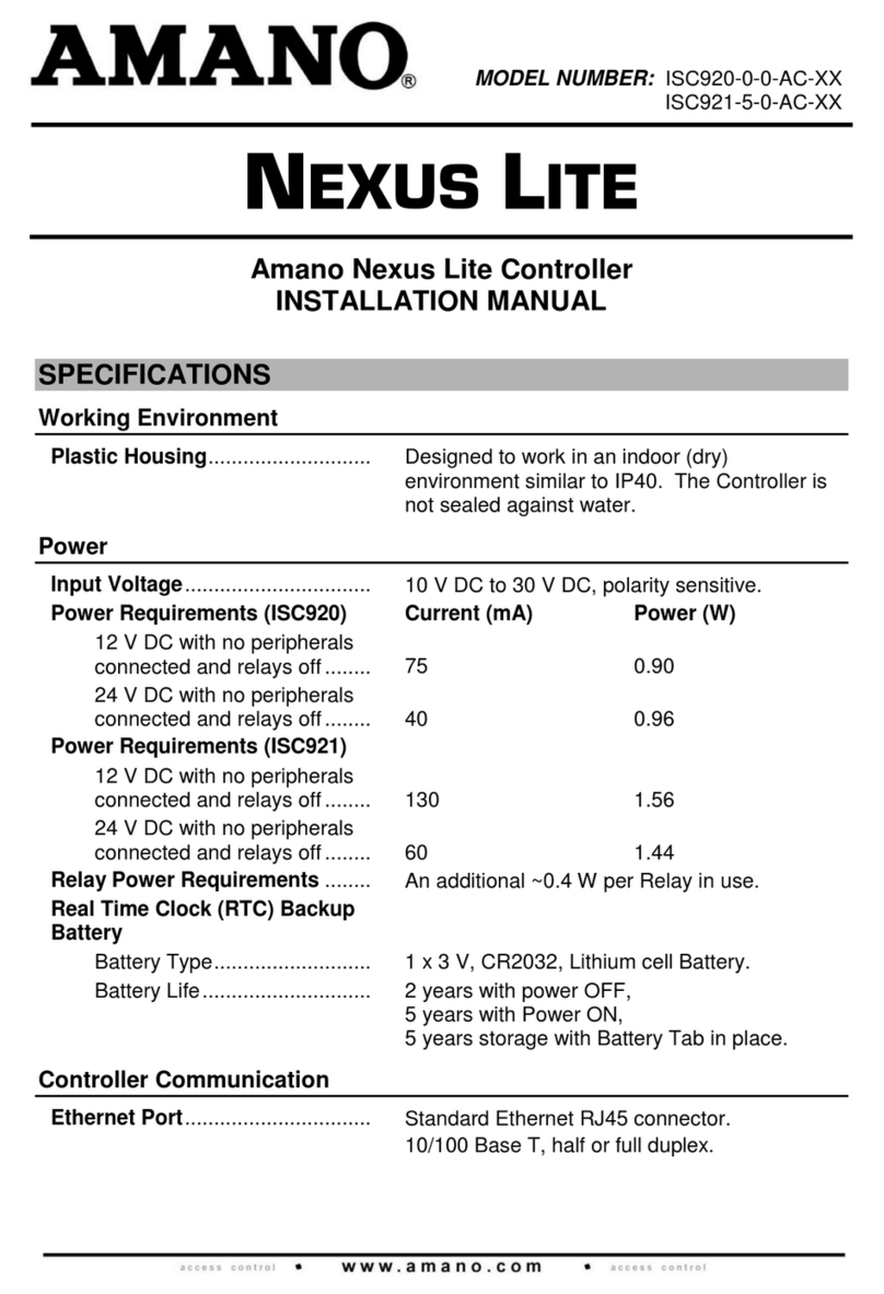 Amano Nexus Lite ISC920-0-0-AC Series installation manual