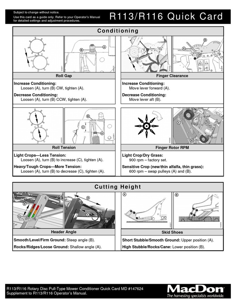 MacDon R113 User manual