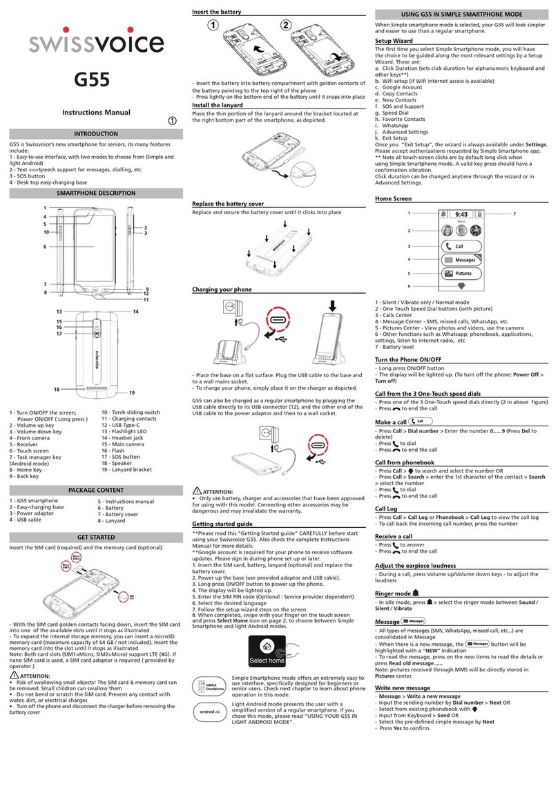 Swissvoice G55 User manual Swissvoice G55 User manual