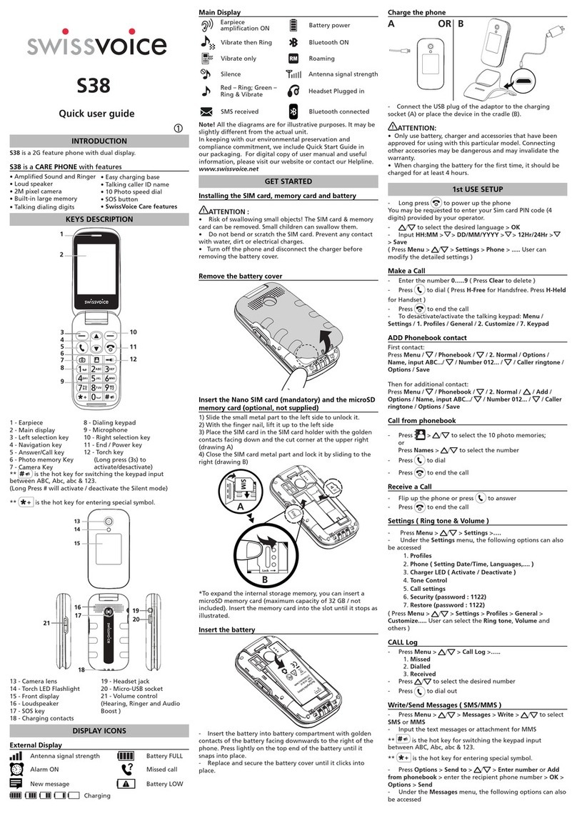 Swissvoice S38 Instruction manual Swissvoice S38 Instruction manual