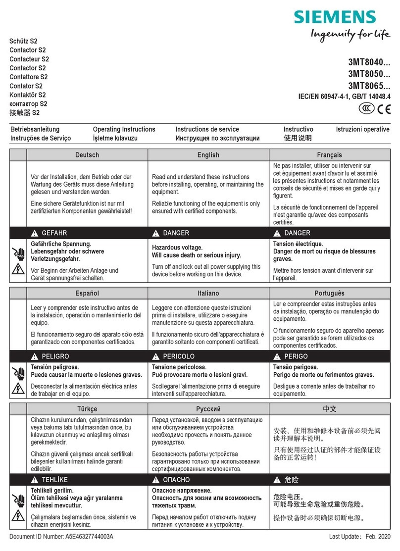 Siemens 3MT8040 Series User manual